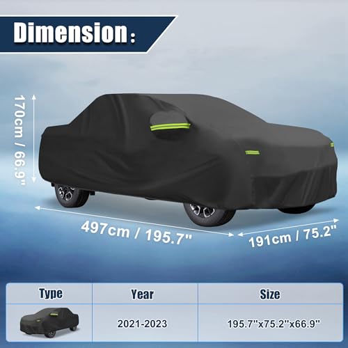 Image of uxcell Truck Car Cover for Hyundai Santa for Cruz 2021-2023 Outdoor Waterproof Sun Rain Dust Wind Snow Protection Black