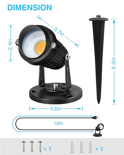 Sunvie Dusk To Dawn Outdoor Lighting 120V Led Spot Lights Outdoor Landscape Spotlights With Photocell Sensor Waterproof Outdoor Spot Lights For Yard 7W Outdoor Spotlight Flag Light For Garden Tree thumb #6