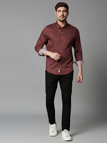 Image of Thomas Scott Men's | Printed | Full Sleeve | Slim Fit | 100% Cotton | Spread Collar | Casual Shirt
