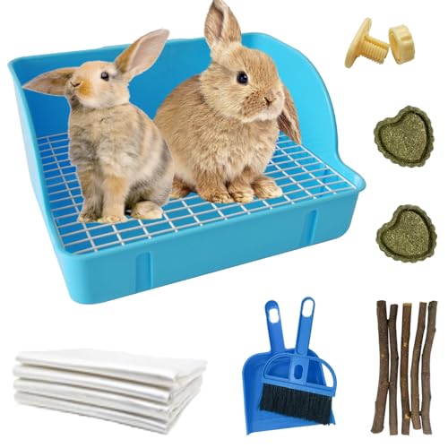 MUYG 10Pcs Rabbit Litter Box Toilet,Bunny Plastic Square Cage Toilet