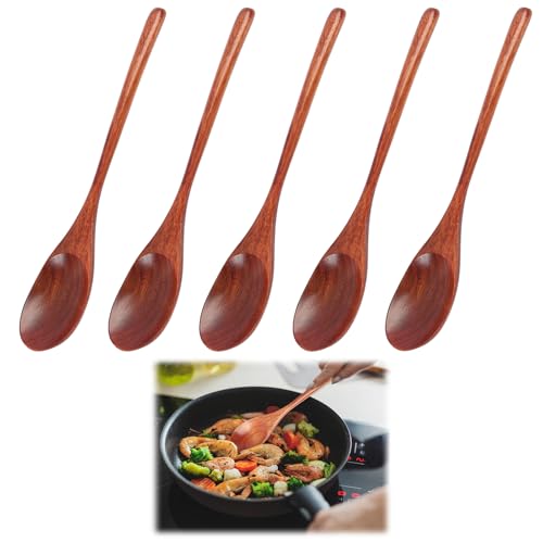 5-Piece Wooden Spoon Set: Japanese-Inspired Cooking Utensils with Long Handles, Eco-Friendly Gift Box Included - Image 7