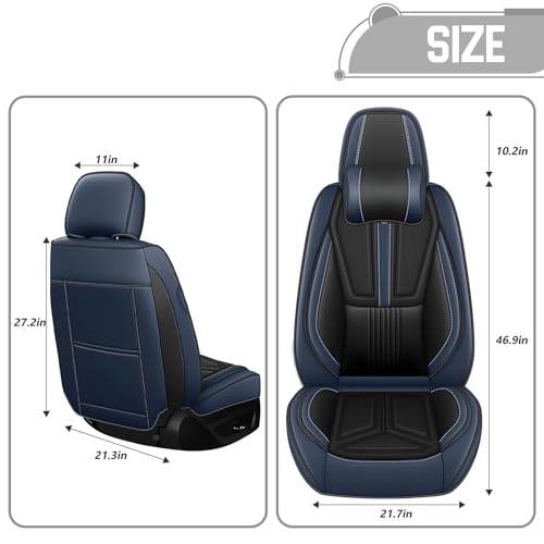 Image of Custom Car Seat Covers for Chevy Blazer 2019-2026,Easy install,Black Blue | nappa leather seat protector,full coverage seat covers,all weather seat cover,waterproof,anti-slip,easy clean,2 seat Standard