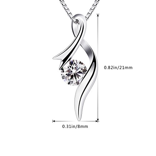 B.Catcher Necklaces 925 Sterling Silver Pendant Necklaces Cubic Zirconia Twist Heart Jewellery - Image 8