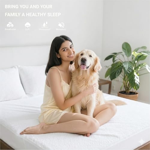 Image of Next Space - Waterproof - Hypoallergenic Mattress Protector, PVC-Free, Easy Wash, Absorbent and Breathable (White, 36x75)