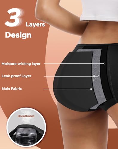 Image of INNERSY Women's Period Underwear Leak-Proof Menstrual Hipster Multipack