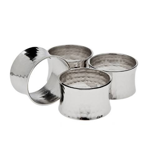 Godinger 55102 Hammered Concave Napkin Rings - Set Of 4 #TOP18