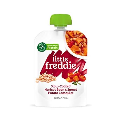 Little Freddie, Organic Baby Food Stage 2 from 7 Months SlowCooked Sweet Potato 6x130g Pouches, Haricot Bean Cassoulet, 780 Gram Cover