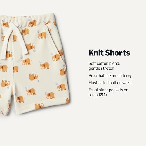 Image of Amazon Essentials x Sofia Grainge Toddlers and Baby Boys' Pull-On Knit French Terry Shorts, Pack of 2