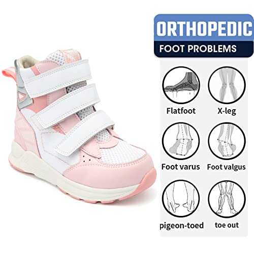 Toddlers Orthopedic Corrective Shoes for Kids,High Top Sneakers with Arch & Ankle Support for Girls and Boys,Anti-Slip Soles2