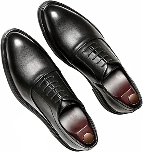 Yiozoi Men's Formal Leather Shoes Wear-Resistant Pointed Lace up Office Work Business Oxford