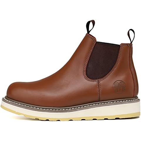 HANDPOINT Men's Chelsea Double Gore Pull-on Soft Toe Work Boot-Brown 84985 Wide (Brown, numeric_8_point_5) Cover