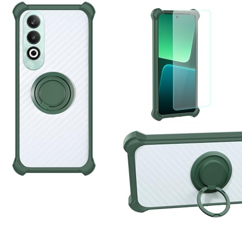 jioeuinly Case Compatible for Oppo K12 5g Phone Case Cover PC backplane + Silicone Soft Frame Cover [360 Metal Ring, Magnetic Car Mount] CSKB-LV