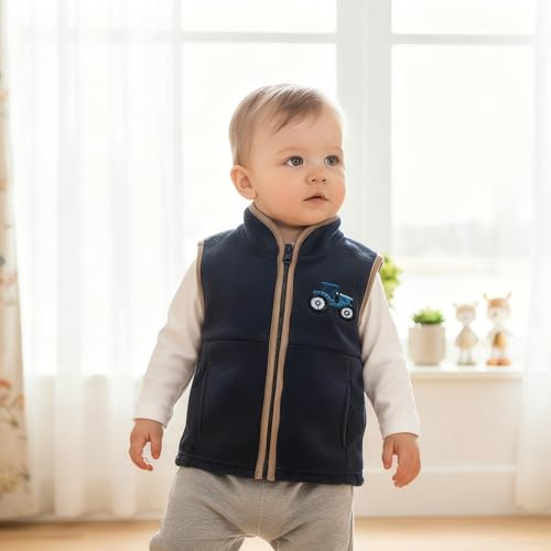 Image of Denim Vest Kids Girl Boy Fashion Coats Turn Dwon Collar Sleeveless Jackets Trendy Outwear