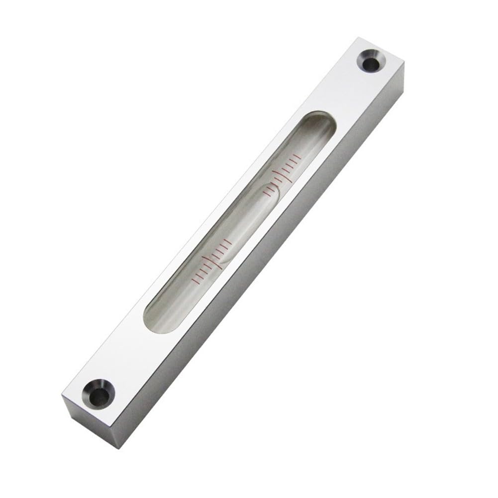 Poziomica metalowa do wyrównania ze szklaną rurką i fiolkami cylindrycznymi, korpus ze stopu aluminium, kompaktowy 150 mm do poziomicy do urządzeń maszynowych, czarno-biały