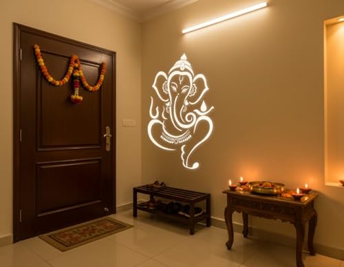 Image of Kayra Decor Stencil for Wall Painting - Ganesh Ji Pack of 1, 24 inch x 40 inch - (KDS36032)