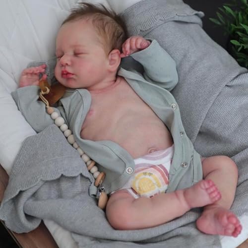 UIFDLXHD Lifelike Reborn Baby Dolls 20 Inch Silicone Full Body Boy Waterproof Anatomically Correct Baby Doll Soft Look Like Real Baby Feeling Realistic with Accessories Set for Kids