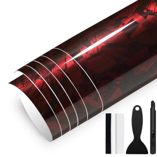 GRTHTATI 30cm x 150cm Pet Vinilo Forged Fibra de Carbono para