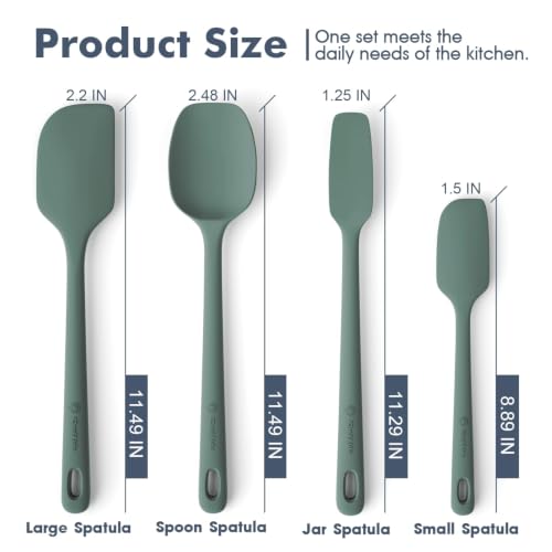 Image of ChefAide 4 Pieces Silicone Spatula Set, Food Grade Rubber Spatula, Upgrade Strong Handle with Ergonomic Grip, Heat Resistant for Nonstick Cookware, Cooking