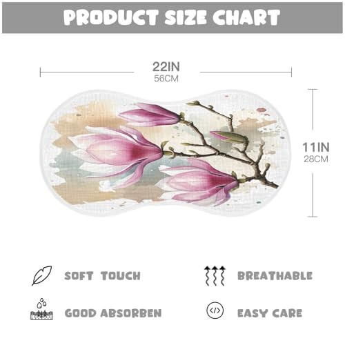 J JOYSAY Magnolia Branch Beige Baby Burp Cloths for Boys Girls Large 22''x11'' Cotton 4 Layer Baby Washcloths for Infant Unisex one sizex22