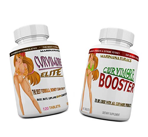 CURVIMORE Elite Complete Starter KIT Advanced Breast Enlargement, Butt Enhancement, Bust Enhancement, Booty Enhancement, Lip Plumping & Skin Tightening Pills â€“ Bigger Breasts, Hips & Glutes. 1-Month