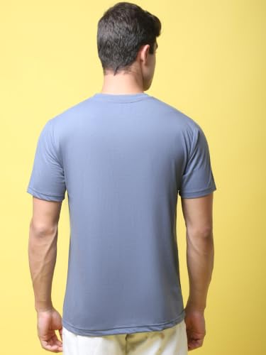 Image of Pinkmint Men's Cotton Blend T-Shirt ll Soild Round Neck T-Shirt ll Stylish Half Sleeve T-Shirt's (Pack of 1)