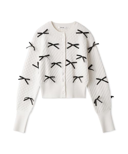 Amazon | [スナイデル] リボンモチーフカーデ | カーディガン・ボレロ 通販