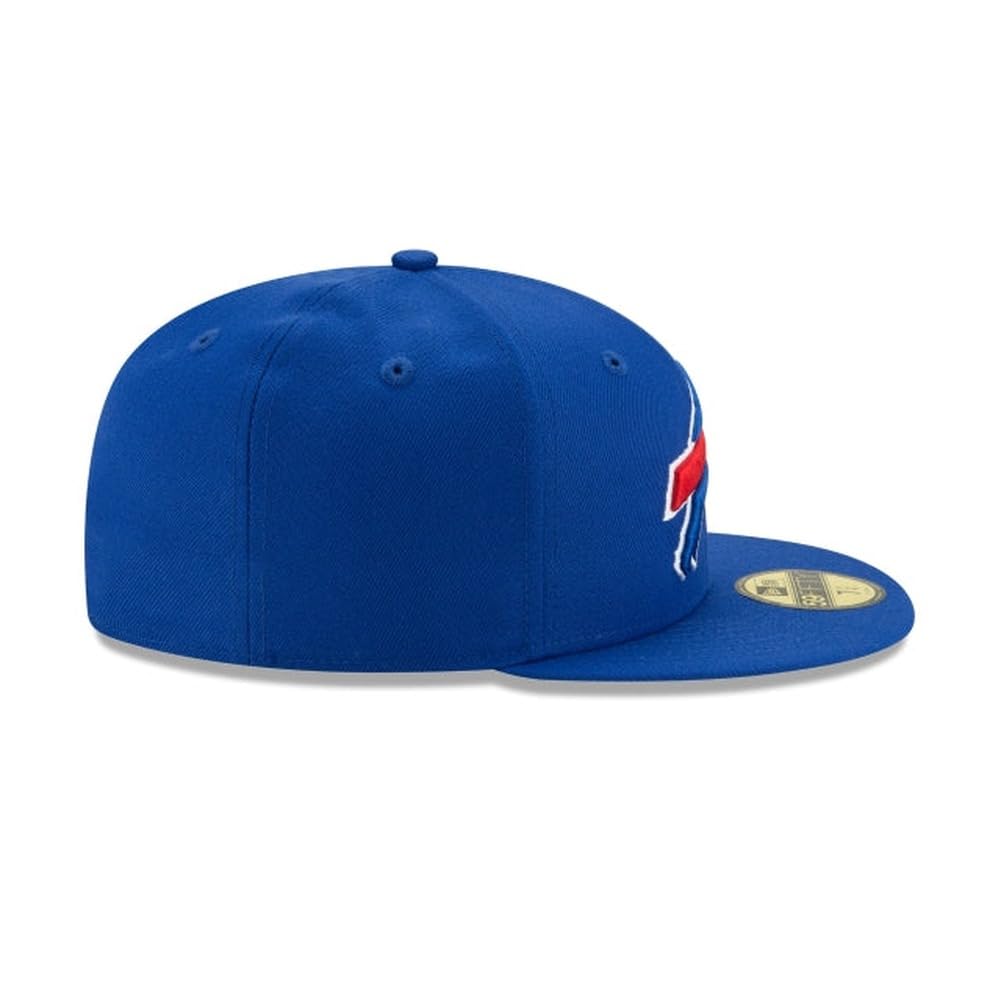 New Era NFL 59FIFTY Buffalo Bills Blue Team Color Logo Authentic Collection Fitted On Field Football Cap Hat