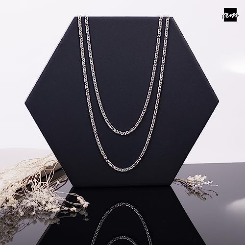 Amberta Women 925 Sterling Silver 2.3 mm Rhombus Curb Chain Necklace - Image 4