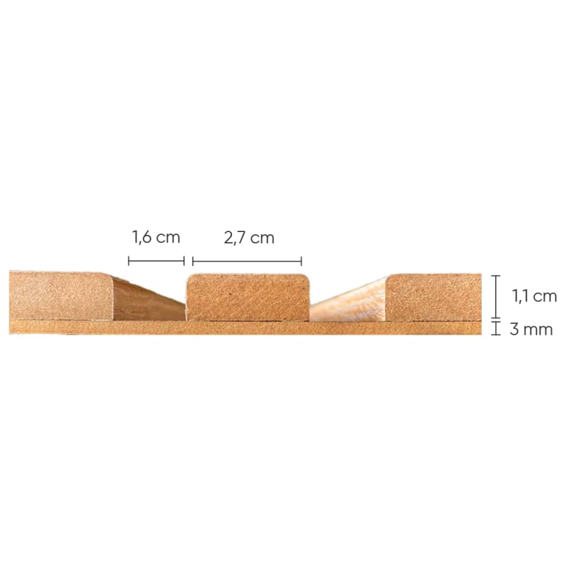DECOON – Panel de pared listones de madera rígida 250 x 30 x 1,4 cm, decoración blanca y fondo de roble, revestimiento decorativo 3D para paredes interiores, fácil de colocar, efecto alivio moderno