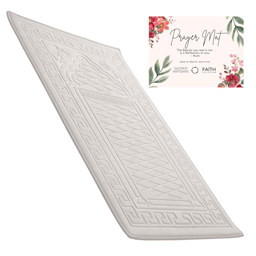 Sacred Artisans Prayer Mat | Padded Muslim Prayer Rug with