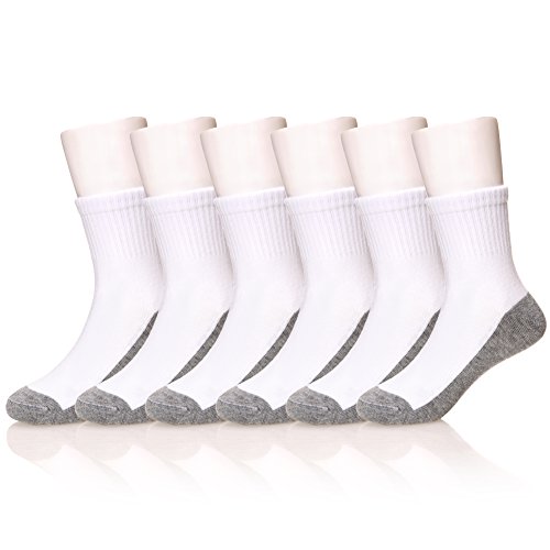 MIUBEAR 6 Pack Unisex Toddler Big Boys Girls Athletic Ribbed Cotton Classic Crew