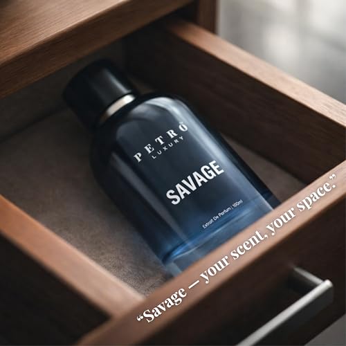 Image of Petro Luxury Savage Long Lasting Perfume for Men 100ml | Extrait De Parfum Fresh Spicy Aromatic Fragrance with Calabrian Bergamot, Pepper, Lavender & Ambroxan | Luxury Gift for Him