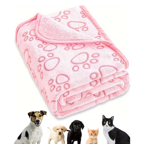 DOKRIN Copertine per cani,Coperta per animali domestici, coperta spessa e calda per cani, tappetino per gatti, rosa, quattro stagioni, tappetino per cuccia per cani, 52 * 73 cm