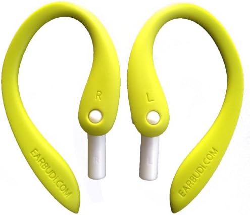 EARBUDi Ear Hooks Compatible with Apple EarPods | Adjustable Rubber Ear Loops Compatible Apple EarPods in Place During Activity | Compatible with Wired EarPods| Neon Green