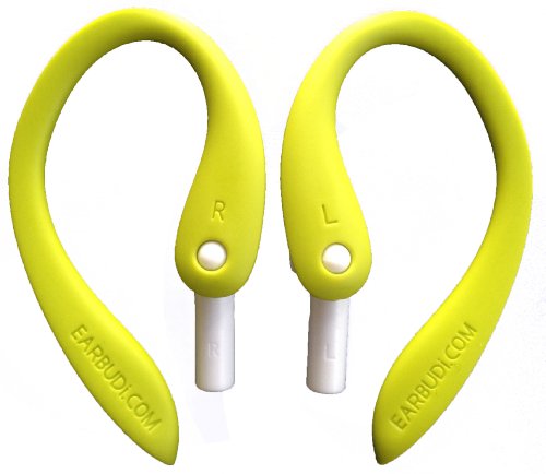 EARBUDi Ear Hooks Compatible with Apple Wired EarPods | Adjustable Rubber Ear Loops Keeps Earbuds Secure During Activity | Neon Green