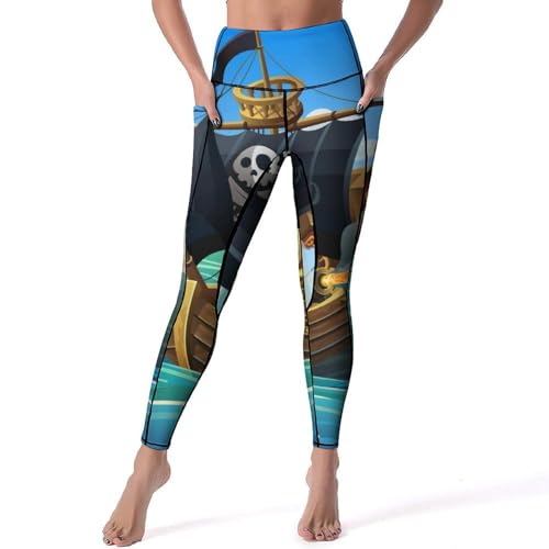 Leggings pour fitness gym jogging taille haute - Pantalon de sport femmes bateau pirate S
