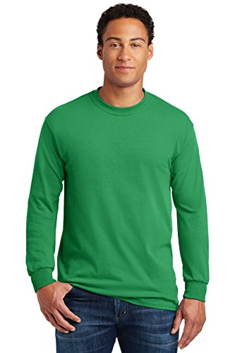 Image of Gildan Men's Long Sleeve Plain Crewneck T Shirt (G2400). Irish
