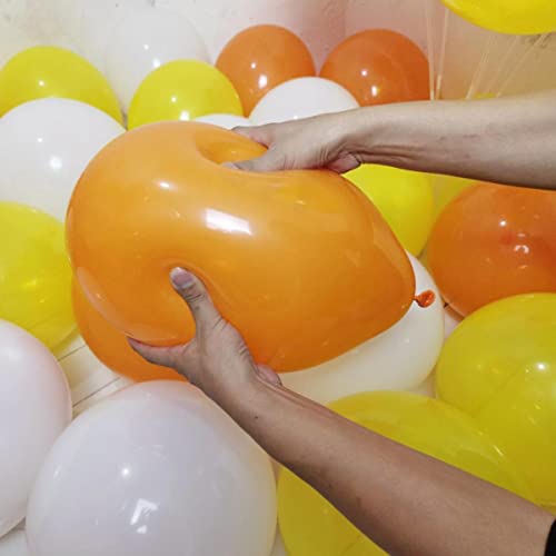 Image of 300 Pack Yellow Orange White Balloons 100 of each of the 3 colors 12 inch Yellow Orange White Latex Party Balloon Bulk for Various Party Events Decorations