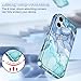 Btscase Compatible with iPhone 17 Case 6.3 Inch 2025,Marble Pattern 3 in 1 Heavy Duty Shockproof Full Body Rugged Hard PC+Soft Silicone Drop Protective Women Girl Phone Cases, Blue Cyan