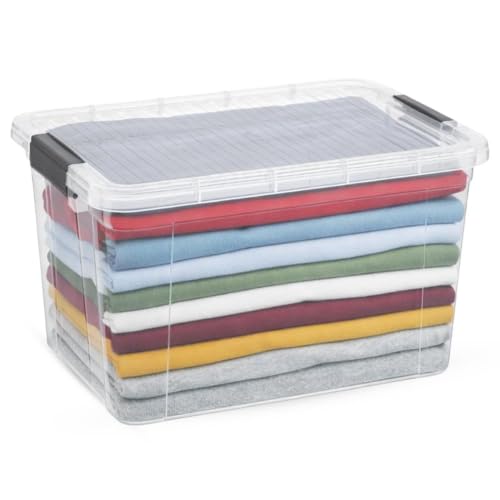 Image of Superio 14.7 Quart Clear Plastic Storage Boxes with Lids, Stackable Organizer Containers, BPA-Free Storage Bins for Home, Office, School & Dorm, 1 Pack