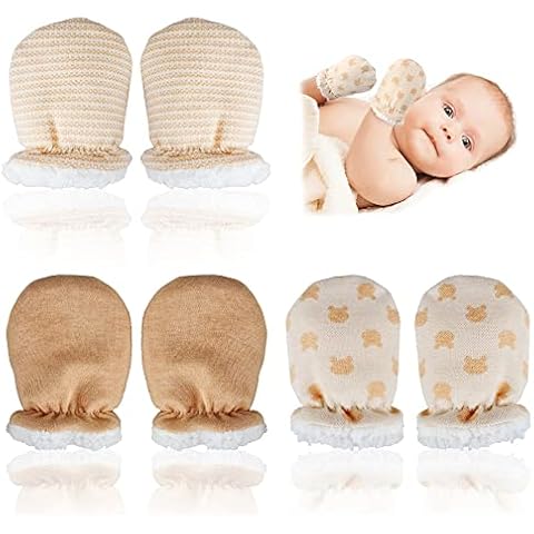 Heqishun 3 Pairs Baby Mittens Winter Anti Scratch Baby Mittens, Winter Baby Warm Gloves for Newborn (0-6 Months) Cover