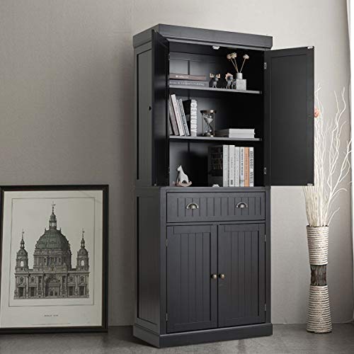 image for Tangkula 72‘’H Freestanding Kitchen Pantry Cupboard Cabinet, Tradi