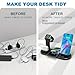 3 in 1 Wireless Charger Station for iPhone 16/15/14/13/12/11/XS/X/XR/8/76/5 Plus Pro Max Airpods 2/3 Pro Samsung Wireless Charger Phone, Earphones, Watch(Silver Include Watch Charger)