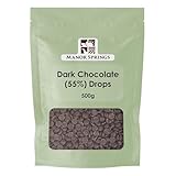 55% Dark Chocolate Drops 500g by Manor Springs for Baking, Desserts, Cookies, Cakes, Muffins, Cupcakes & Decorating