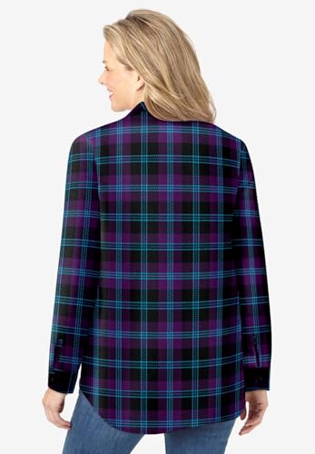Woman Within Plus Size Pintucked Flannel Shirt2