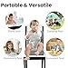 PandaEar Toddler Booster Seat for Dining Table, Portable Increasing Booster Cushion with Backrest & Adjustable Seat Belt for Kids Children, Non-Slip Bottom (Grey)