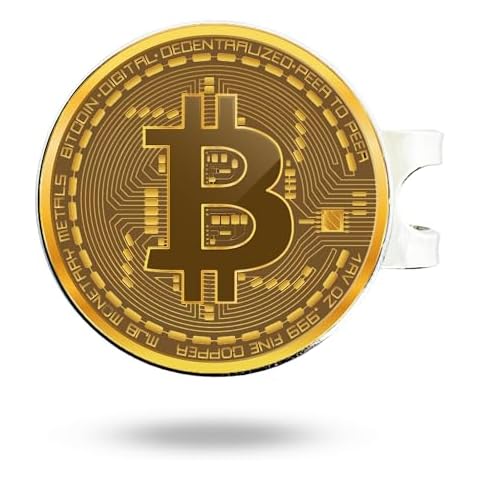 HODL 21 Bitcoin Golf Ball Marker with Magnetic Hat Clip Set - Men's and Women's Golf Accessories and Gift Ideas - Bitcoin Ball Marker - Removable Attaches Easily to Golf Cap Cover