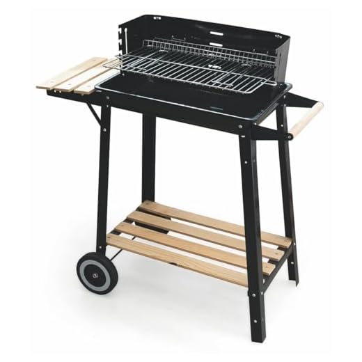 Galileo casa BBQ rett.Piano Legno conruote 86,5x27x81,5