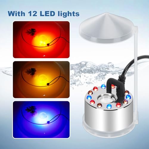 Fitnate 350Ml/H Mist Maker Fogger,12 Led Color Changing Fog Atomizer Air Humidifier thumb #2