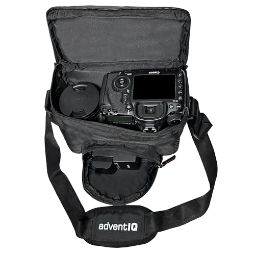 Image of Camera Bag Compact Retrospective Camera Shoulder Bag for DSLR /SLR & Mirrorless - Fits Nikon, Canon, Sony - Camera Bag for Travel - Shockproof Sling Case for Lens - Water-Resistant